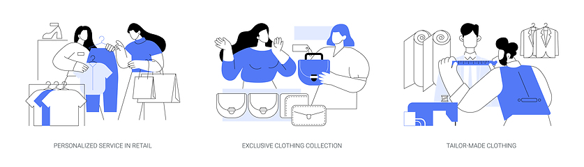 Image showing Clothing boutique isolated cartoon vector illustrations se