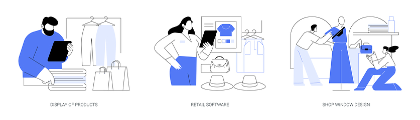 Image showing Apparel retailer isolated cartoon vector illustrations se