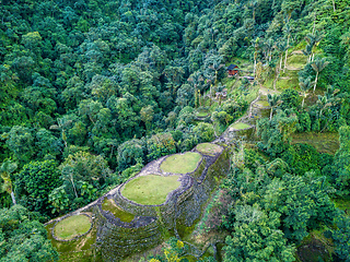 Image showing Ciudad Perdida, ancient ruins in Sierra Nevada mountains. Santa Marta, Colombia wilderness