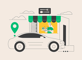 Image showing Drive-in restaurant abstract concept vector illustration.