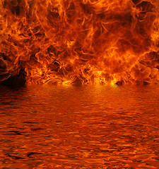 Image showing Lake on Fire