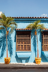 Image showing Heritage town Cartagena de Indias, beautiful colonial architecture in most beautiful town in Colombia.