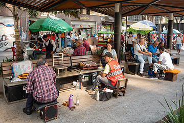 Image showing Street view of daily life of ordinary in people in Medellin, Antioquia department Colombia