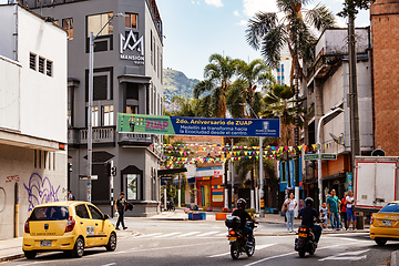 Image showing Street view of daily life of ordinary in people in Medellin, Antioquia department Colombia