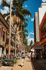 Image showing Street view of daily life of ordinary in people in Medellin, Antioquia department Colombia