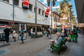 Image showing Street view of daily life of ordinary in people in Medellin, Antioquia department Colombia