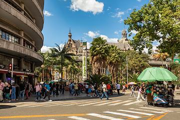 Image showing Street view of daily life of ordinary in people in Medellin, Antioquia department Colombia