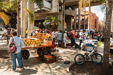 Image showing Street view of daily life of ordinary in people in Medellin, Antioquia department Colombia