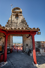 Image showing Castle Fortress San Felipe de Barajas Fort, Cartagena de Indias, Caribbean coast of Colombia.