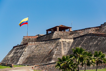 Image showing Castle Fortress San Felipe de Barajas Fort, Cartagena de Indias, Caribbean coast of Colombia.