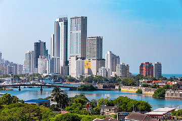 Image showing Urban skyline of Cartagena de Indias city on the Caribbean coast