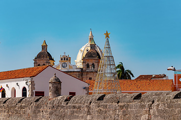 Image showing Urban skyline of Cartagena de Indias city on the Caribbean coast of Colombia