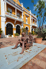 Image showing Plaza de San Pedro Claver, colonial buildings located in Cartagena de Indias, in Colombia