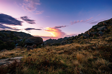 Image showing Andringitra national park, sunset mountain landscape, Madagascar wilderness landscape