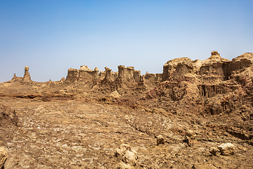 Image showing Rock city in Danakil depression, geological landscape Ethiopia, Horn of Africa