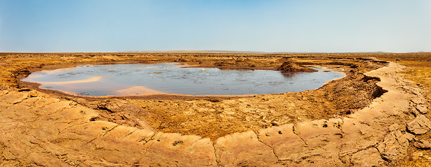 Image showing Moonscape of Dallol Lake, Danakil depression geological landscape Ethiopia