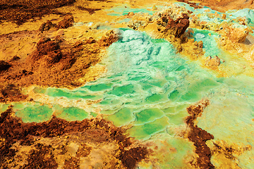 Image showing Moonscape of Dallol Lake, Danakil depression geological landscape Ethiopia