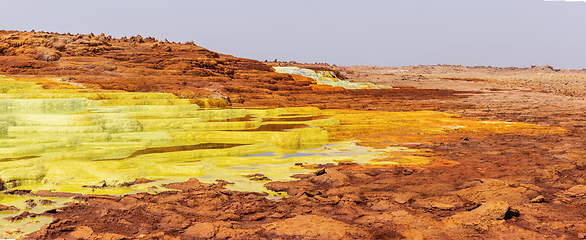 Image showing Moonscape of Dallol Lake, Danakil depression geological landscape Ethiopia