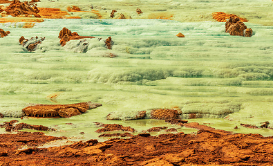 Image showing Moonscape of Dallol Lake, Danakil depression geological landscape Ethiopia