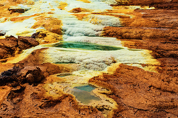 Image showing Moonscape of Dallol Lake, Danakil depression geological landscape Ethiopia