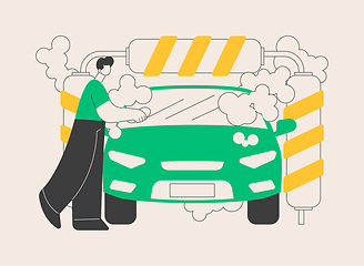 Image showing Car wash service abstract concept vector illustration.