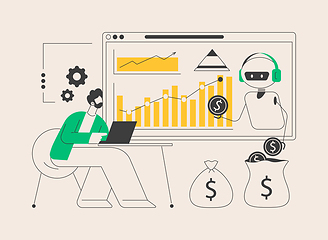 Image showing Artificial intelligence in financing abstract concept vector illustration.