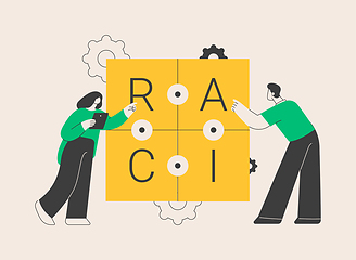 Image showing RACI matrix abstract concept vector illustration.