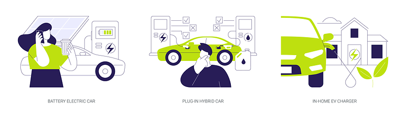 Image showing Electric car abstract concept vector illustrations.