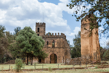 Image showing Royal Fasil Ghebbi palace, castle in Gondar, Ethiopia, cultural Heritage architecture