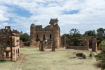 Image showing Royal Fasil Ghebbi palace, castle in Gondar, Ethiopia, cultural Heritage architecture