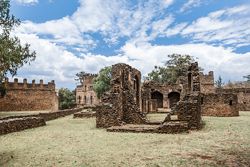 Image showing Royal Fasil Ghebbi palace, castle in Gondar, Ethiopia, cultural Heritage architecture