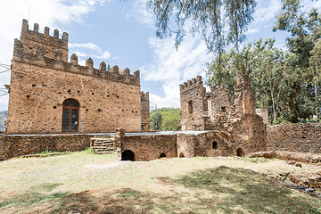 Image showing Royal Fasil Ghebbi palace, castle in Gondar, Ethiopia, cultural Heritage architecture