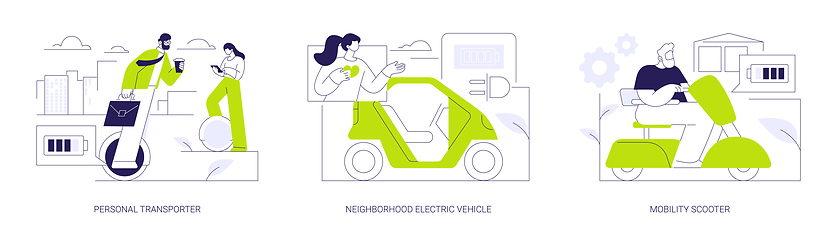 Image showing Personal electric transport abstract concept vector illustrations.