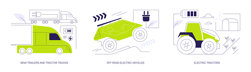 Image showing Industrial EV abstract concept vector illustrations.