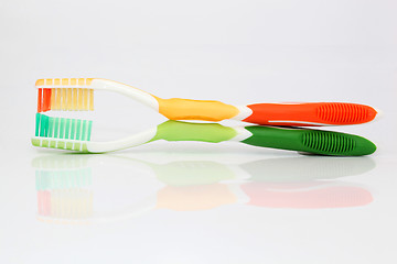 Image showing two toothbrushes