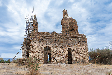 Image showing Ruins of Guzara royal palace, Gondar Ethiopia, African heritage architecture