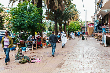 Image showing Begging people on the street during Easter holiday, Bahir Dar, Etiopia
