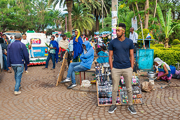 Image showing Vendors in Bahir Dar sell sell consumer products, a symbol of Easter celebrations. Ethiopia