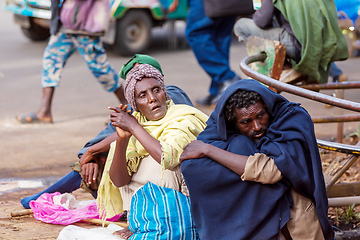 Image showing Begging people on the street during Easter holiday, Bahir Dar, Etiopia