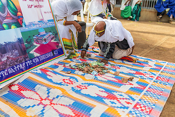 Image showing Community raising funds to fix the church, Bahir Dar, Etiopia