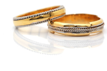 Image showing closeup gold rings