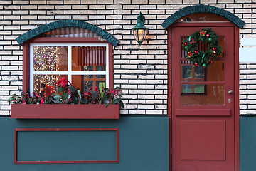 Image showing xmas window and door