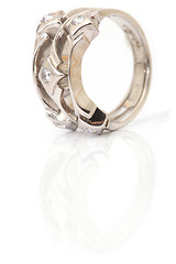 Image showing vertical white gold ring