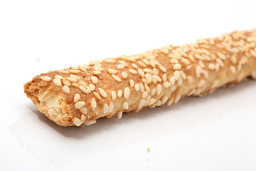 Image showing one sesame bagel 