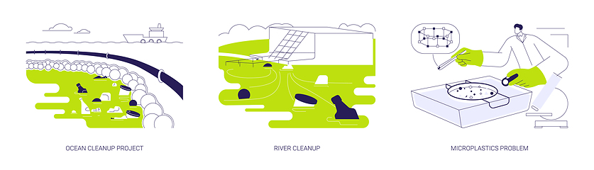 Image showing Plastic clean up abstract concept vector illustrations.