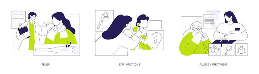 Image showing Family doctor patients complaints abstract concept vector illustrations.