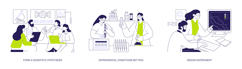 Image showing Theoretical phase of medical research abstract concept vector illustrations.