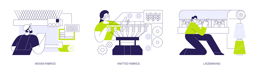 Image showing Textile manufacturing abstract concept vector illustrations.