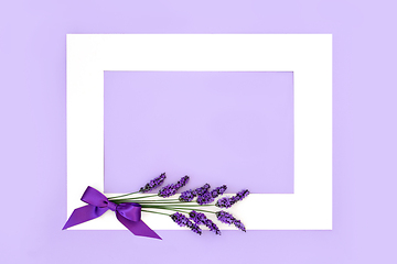 Image showing Lavender Flower Herb Floral Background  Border