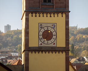 Image showing tower clock in Wertheim